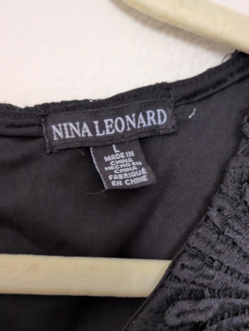 Nina Leonard Black Floral Sleeveless Dress Size Large - Picture 2 of 5